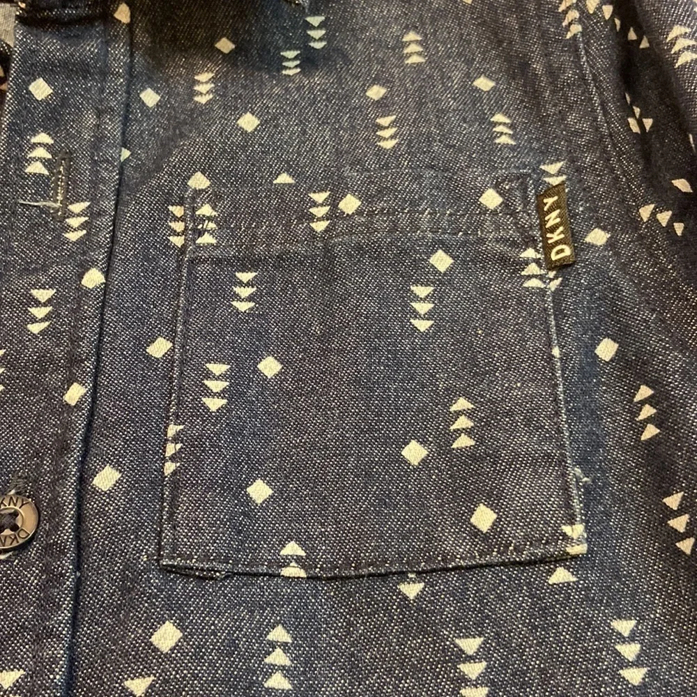 DKNY Cotton Button Down Shirt Navy 3T